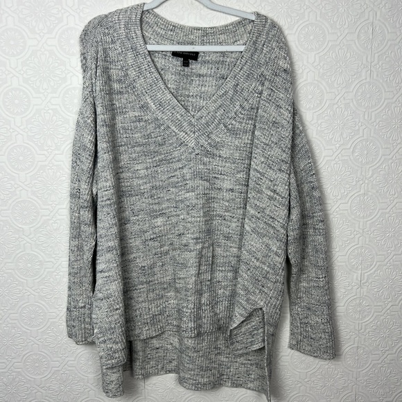 Lane Bryant Vneck Sweater Grey Relaxed Traditional Fit 100% Cotton Classic 22 24 - Picture 1 of 7